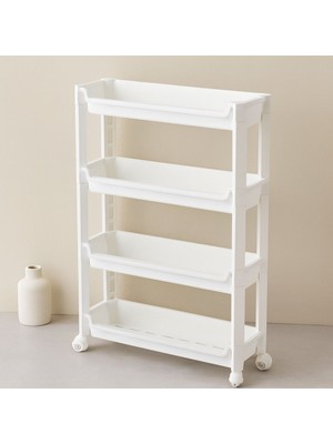 4 Katlı Tekerlekli Sepet Organizer Raf 465X145X670MM