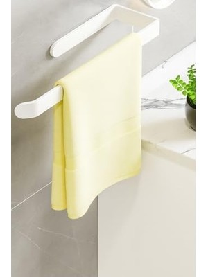 Banyo Beyaz Lüks Tasarım Lamalı Solo Havluluk Güçlü Yapışkan Özelliği ile Düşmeyen Havluluk