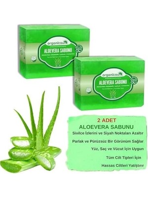 Prime Doğal Aloe Sabunu 140 gr x 2 Adet Tüm Cilt Tipleri Için Yatıştırıcı ve Canlandırıcı Etkili
