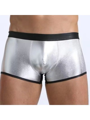 Beru Erkek Gümüş Deri Görünümlü Boxer Iç Çamaşırı Beru Najmaddin