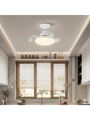 Fan LED Ampul - Rozanslı Tavan Montajı Gerekir - 72W 7850 Lümen 3 Renk Işık (Beyaz, Gün Işığı, Natural) Uzaktan Kumandalı, Dimlenebilir Cata Hayalet Pervaneli Tavan Vantilatörü ve Aydınlatma
