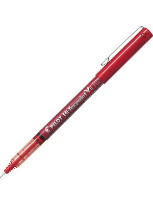 Pilot V5 Tükenmez Kalem, Iğne Uçlu, 0,5 mm Yazı Ucu, 0,3 mm Çizgi Genişliği, 12 Adet, Kırmızı