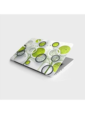 Prime Laptop Bilgisayar Notebook Pc Kaplama Etiketi Yuvarlak Desen Yeşil