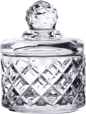 Prime Lüx Kristal Mini Cam Şekerlik & Cam Lokumluk, Kesme Cam Lüx Şekerlik 7.5cm*9.2cm - 06641