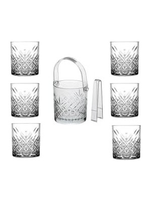 Prime Viski Bardağı ve Buz Kovası Set 6 Kişilik 86985859685854458AYBABASTORE