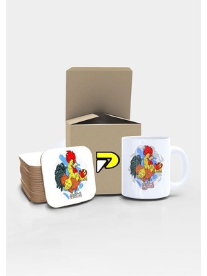 Prime Horoz Tasarımlı Baskılı Kupa Bardak Seti, Eğlenceli Özel Hediye Mug