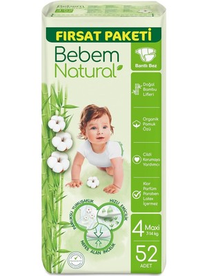 Prime Bebem Natural Maxi 52'li Bebek Bezi