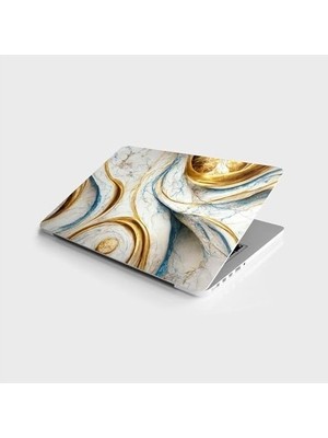 Prime Laptop Bilgisayar Notebook Pc Kaplama Etiketi Soyut Mermer Lüks Ebru