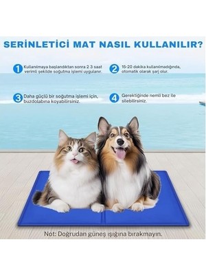 Prime Kedi ve Köpek Matı Soğuk Serinletici Kedi Minderi Evcil Hayvan Yatağı Uyku Matı (90 x 50 Cm)