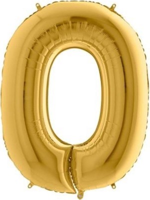 Prime 0 Rakamlı 16 Inç Renk Folyo Balon 36 cm (Altın)