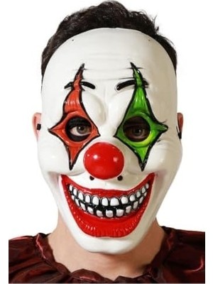 Prime Bayramı Halloween Maske Palyaço Kırmızı Yeşil