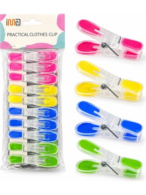 Adalı Store 10PCS Renkli Silikon Ağız - Bas-Aç Şeffaf Plastik Mandal BX40