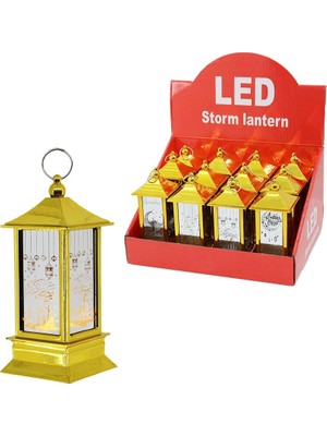 Adalı Store 12 Adet Kare Kubbe Pilli Ramazan LED Işık Gold BX40