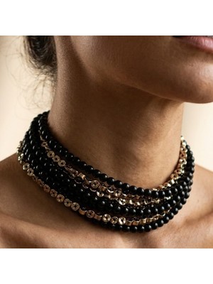 THEIA GemWorks Fleur - Oniks ve Hematit Taşlı El Yapımı Kolye