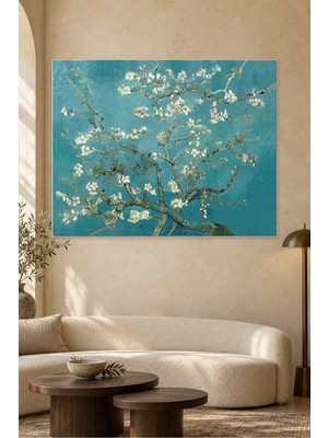 Fida Van Gogh Turkuaz Gökte Badem Dalları Canvas Tablo