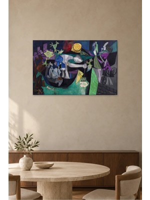 Fida Picasso Antibes'te Gece Balıkçılığı Canvas Tablo