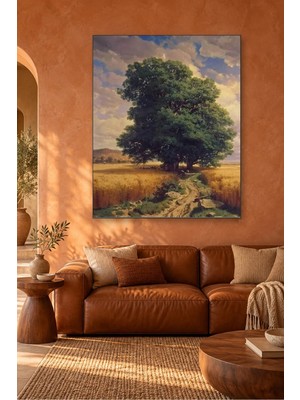 Fida Alexandre Calame Buğday Tarlasında Meşe Canvas Tablo