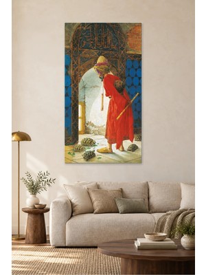 Fida Osman Hamdi Kaplumbağalar ve Neyli Derviş Canvas Tablo