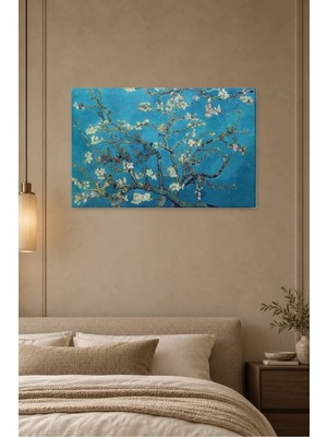 Fida Van Gogh Turkuaz Fonda Badem Çiçekleri Canvas Tablo