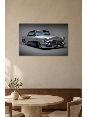 Fida Gri Klasik Amerikan Otomobili Canvas Tablo