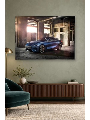 Fida Eski Fabrikada Lacivert Bmw 8 Serisi Canvas Tablo