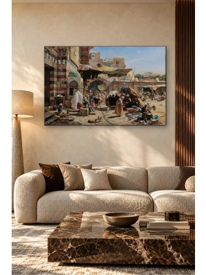Fida Gustav Bauernfeind Kalabalık Doğu Çarşısı Canvas Tablo