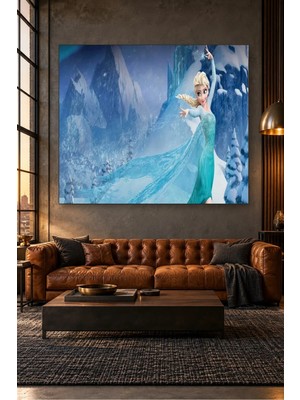 Fida Karlı Dağlarda Kollarını Açan Elsa Canvas Tablo