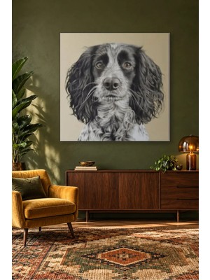 Fida Bej Fonda Kıvırcık Kulaklı Spaniel Canvas Tablo