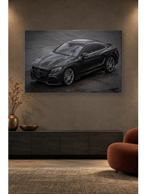 Fida Islak Zeminde Siyah Mercedes S Coupé Canvas Tablo