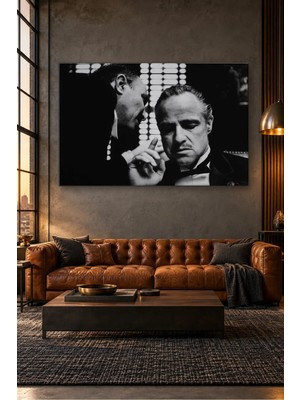 Fida Baba Filmi Fısıldaşma Sahnesi Siyah Beyaz Canvas Tablo