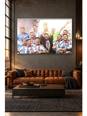 Fida Messi ve Arjantin Takımı Dünya Kupası Sevinci Canvas Tablo