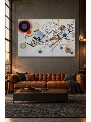 Fida Kandinsky Daireler ve Çizgilerle Kompozisyon Canvas Tablo
