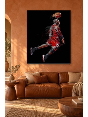 Fida Smaç Basan Kırmızı Formalı Basketbolcu Canvas Tablo