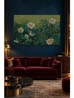 Fida Van Gogh Yeşil Yapraklar Arasında Yaban Gülleri Canvas Tablo