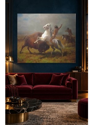 Fida Albert Bierstadt Son Bizon Avı Canvas Tablo