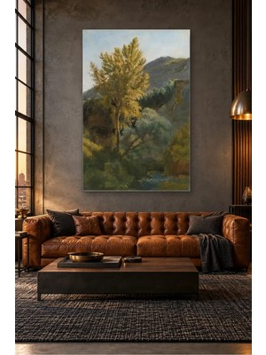 Fida Corot Dağ Yamacında Ağaç Etüdü Canvas Tablo