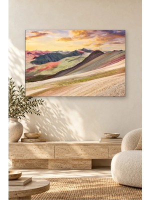 Fida Gün Batımında Gökkuşağı Dağları Canvas Tablo