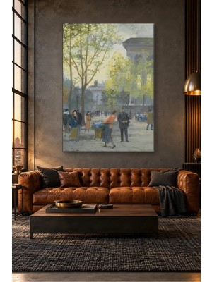 Fida Victor Gilbert Madeleine Önünde Paris Sokağı Canvas Tablo