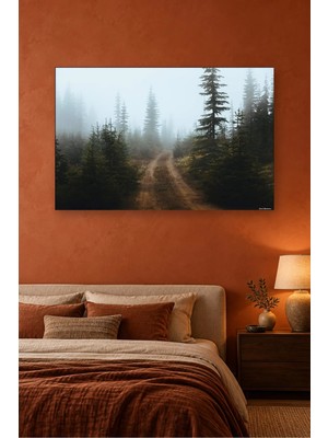 Fida Sisli Çam Ormanında Toprak Yol Canvas Tablo
