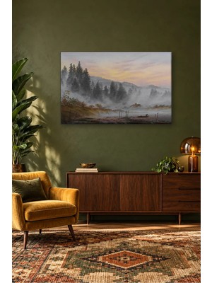 Fida Caspar David Friedrich Sisli Çam Ormanında Şafak Canvas Tablo