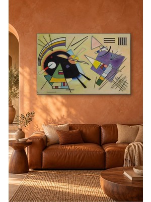 Fida Kandinsky Siyah ve Mor Geometrik Kompozisyon Canvas Tablo