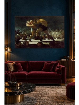 Fida George Bellows Ring Işığında Boks Gecesi Canvas Tablo