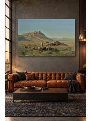 Fida Girardet Çölde Çoban ve Sürüsü Canvas Tablo