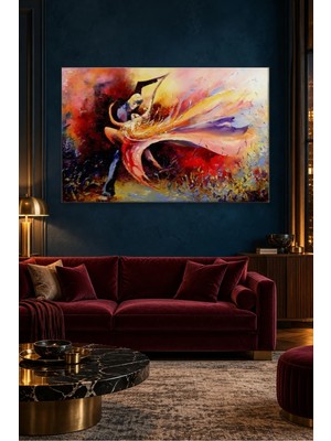 Fida Ateşli Renklerde Dans Eden Çift Canvas Tablo