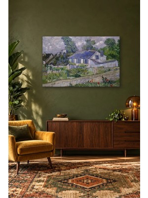 Fida Van Gogh Auvers'de Mavi Çatılı Beyaz Ev Canvas Tablo