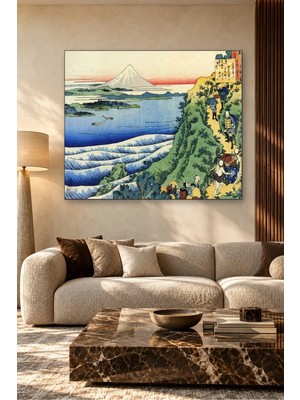 Fida Hokusai Fuji Dağı ve Dalgalı Koy Canvas Tablo