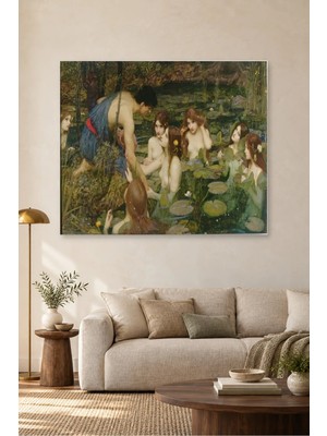 Fida Waterhouse Nilüferli Gölde Hylas ve Su Perileri Canvas Tablo