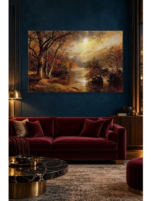 Fida Cropsey Greenwood Gölünde Sisli Sonbahar Sabahı Canvas Tablo