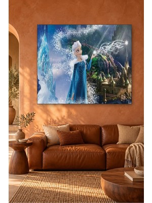 Fida Buz Sarayı Önünde Sihir Yapan Elsa Canvas Tablo