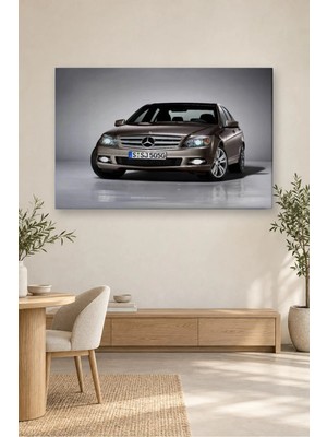 Fida Gri Stüdyoda Bronz Mercedes C Serisi Canvas Tablo